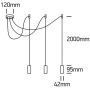 One Light Irini 63124BB lampa wisząca 3x20 W czarna zdj.2