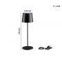 Paulmann Gilo PL76996 lampa stołowa 1x2.8 W czarna zdj.2