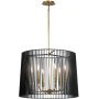 Quintiesse Linara QNLINARA6PBK lampa wisząca 6x60 W czarna-mosiądz zdj.1