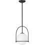 Quintiesse Somerset QNSOMERSETPOBK lampa wisząca 1x60 W czarna-mleczna zdj.1