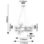 Rabalux Aslov 71300 lampa wisząca x28 W przezroczysta-złota zdj.2