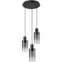 Rabalux Fumea 72038 lampa wisząca 3x60 W czarna-przydymiona zdj.1