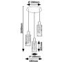 Rabalux Fumea 72038 lampa wisząca 3x60 W czarna-przydymiona zdj.2