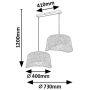 Rabalux Farelia 72190 lampa wisząca 2x10 W czarna-szary/popielaty zdj.2