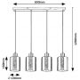 Rabalux Perez 72247 lampa wisząca 4x40 W czarna-przydymiona zdj.2