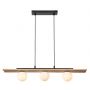 Rabalux Noxelle 72421 lampa wisząca 3x5 W czarna-drewno zdj.1