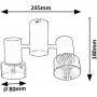 Rabalux Hatice 73053 lampa podsufitowa 2x15 W czarna-przydymiona zdj.2