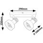 Rabalux Saskia 73056 lampa podsufitowa 2x15 W czarna-drewno zdj.2