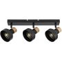 Rabalux Saskia 73057 lampa podsufitowa 3x15 W czarna-drewno zdj.1