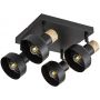 Rabalux Saskia 73058 lampa podsufitowa 4x15 W czarna-drewno zdj.1
