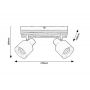 Rabalux Noxelle 73421 lampa podsufitowa 2x10 W czarna-drewno zdj.2