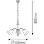 Rabalux Francesca 7373 lampa wisząca 3x40 W biała-brązowa zdj.2