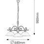 Rabalux Dorothea 7773 lampa wisząca 3x60 W biała-czarna zdj.2