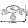 Rabalux Basil 5381 lampa podsufitowa 3x10 W chrom-szara-satyna zdj.2