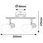 Rabalux Gavin 6487 lampa podsufitowa 2x40 W biała-chrom-satyna zdj.2