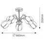 Rabalux Joel 2271 lampa podsufitowa 5x60 W brązowa zdj.2