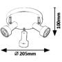 Rabalux Konrad 5324 lampa podsufitowa 3x50 W czarna zdj.2