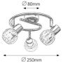 Rabalux Lauren 6093 lampa podsufitowa 3x40 W chrom-przezroczysta zdj.2