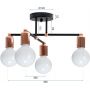 TooLight Loft OSW04014 lampa podsufitowa 4x60 W czarna-różowe złoto zdj.2