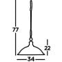 Searchlight Bistro 1591AB lampa wisząca 1x60 W mosiądz zdj.2