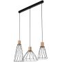 TK Lighting Modesto 10158 lampa wisząca 3x10 W czarna-drewno zdj.1