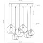 TK Lighting Cubus 2833 lampa wisząca 6x15 W czarna zdj.2