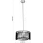 TK Lighting Harmony 4557 lampa wisząca 3x15 W czarny zdj.2