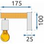 TooLight Line OSW03241 kinkiet 1x60 W czarny-drewno zdj.2