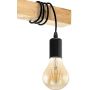 TooLight Boho OSW03242 lampa wisząca 3x60 W czarna-drewno zdj.3