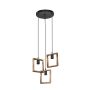 Zuma Line Atria ASZ1678 lampa wisząca 3x20 W czarna-drewno zdj.1