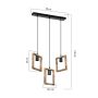 Zuma Line Atria ASZ1679 lampa wisząca 3x20 W czarna-drewno zdj.2