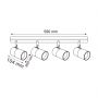 Zuma Line Fori OB2204BD4BK lampa podsufitowa 4x50 W czarna-złota zdj.2