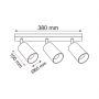 Zuma Line Ren OB2211BD3BK lampa podsufitowa 3x50 W czarna-szara zdj.2