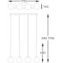 Zuma Line Arcturus P057404DF7AA lampa wisząca 4x4 W biała-złota zdj.2