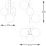 Zuma Line Molecule W045403UF7AA kinkiet 3x28 W złoty-opal zdj.2