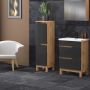 Astor Alma AMSKS130BN szafka 35x35x127 cm boczna stojąca czarna-dąb zdj.8