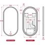 Corsan Ovo L5010A lustro 50x100 cm owalne z oświetleniem z matą grzewczą zdj.2