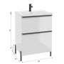 Defra Nino 304D06003 szafka 60x45x70 cm podumywalkowa stojąca biała zdj.2