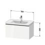 Duravit D-Neo DE4255010070000  szafka 78.4x45.2x44 cm podumywalkowa wisząca szara zdj.2