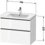 Duravit DuraStyle DE43550BD180000 szafka 78.4x45.2x62.5 cm podumywalkowa wisząca biała zdj.2