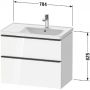 Duravit D-Neo DE4358010220000 szafka 78.4x45.2x62.5 cm podumywalkowa wisząca biała zdj.2
