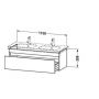 Duravit DuraStyle DS638600707 szafka 115x45.3x39.8 cm podumywalkowa wisząca szara zdj.2