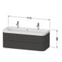 Duravit Happy D.2 Plus HP4379O22220000 umywalka z szafką 117.5 cm białą zdj.2