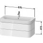 Duravit Happy D.2 Plus HP4388036360000 szafka 97.5x49x41.5 cm podumywalkowa wisząca biała zdj.2