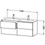 Duravit L-Cube LC625908080 szafka wisząca podumywalkowa 129x48.1 cm zdj.2