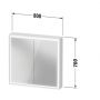 Duravit L-Cube LC7551018180010 szafka 80x15x70 cm z lustrem biała zdj.2