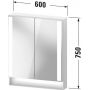 Duravit Qatego QA7150018181010 szafka 60x15.5x75 cm z lustrem biały zdj.2