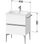 Duravit Sivida SV4643010220000 szafka 61x47.7x59.1 cm podumywalkowa wisząca biała-chrom zdj.2