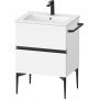 Duravit Sivida SV46430BD180000 szafka 61x47.7x59.1 cm podumywalkowa wisząca biała-czarna zdj.1