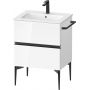 Duravit Sivida SV46430BD220000 szafka 61x47.7x59.1 cm podumywalkowa wisząca biała-czarna zdj.1